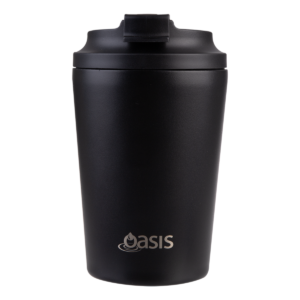 Oasis- Ceramic lined double wall insulated coffee cup - 360ml Black