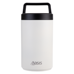 Oasis- Stainless steel double wall insulated food flask with spoon - 700ml - Alabaster