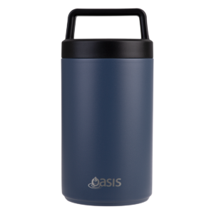 Oasis- Stainless steel double wall insulated food flask with spoon - 700ml - Indigo