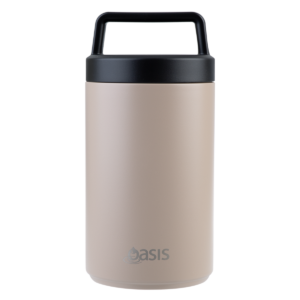 Oasis- Stainless steel double wall insulated food flask with spoon - 700ml Latte