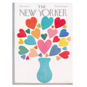 New Yorker Covers Greeting Card - Vase Of Hearts