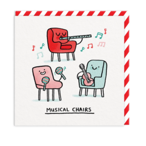Gemma Correll Greeting Card - Musical Chairs