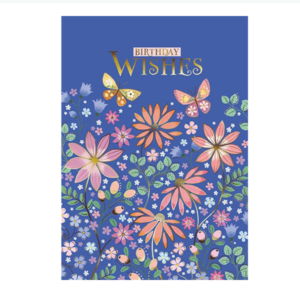 Foil Card-Birthday Dahlias in a Meadow