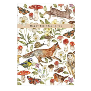 Foil Card-Birthday Flowers and Animals