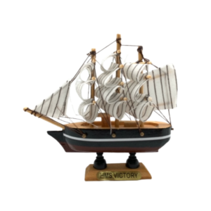 Wooden Sailing Ship with Canvas Sails-HMS Victory