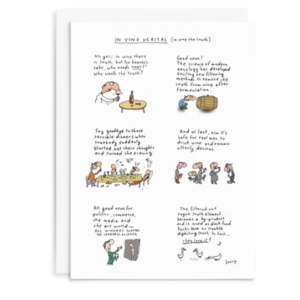 Leunig All Occasions Greeting Card - In Vito Veritas (In Wine The Truth)