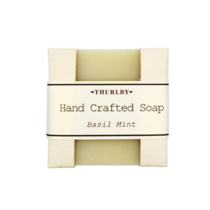 Basil Mint Hand Crafted Olive Oil Soap in Cut-Out Box
